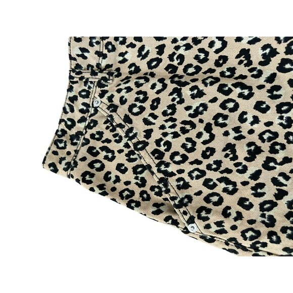 Topshop Moto Leopard Print Mini Skirt Size 10 - Picture 2 of 8